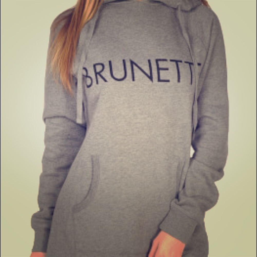 NWT Xs/s brunette the label grey hoodie sweater